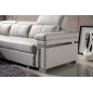 Canapé d'angle convertible en cuir buffle italien 5 places, ALLURE, blanc, angle gauche