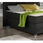 Ensemble boxspring complet tête de lit + sommiers + matelas + surmatelas BASSANO - en simili cuir noir - 140x200 cm