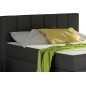 Ensemble boxspring complet tête de lit + sommiers + matelas + surmatelas BASSANO - en simili cuir noir - 140x200 cm
