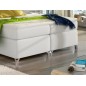 Ensemble boxspring complet tête de lit + sommiers + matelas + surmatelas BASSANO - en simili cuir blanc cassé - 140x200 cm