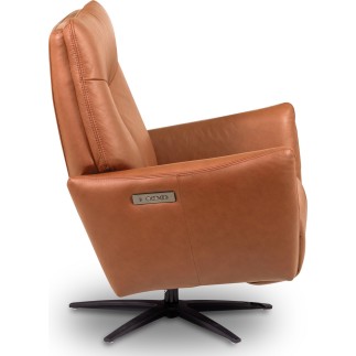 Fauteuil relax électrique en 100% tout cuir épais luxe italien