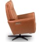 Fauteuil relax électrique en 100% tout cuir épais luxe italien, cognac, CLAUDIO, 2 moteurs Fauteuil relax électrique en 100% tout cuir épais luxe italien, cognac, CLAUDIO, 2 moteurs