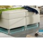 Ensemble boxspring complet tête de lit + sommiers + matelas + surmatelas BASSANO - en simili cuir beige - 140x200 cm
