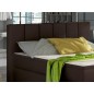 Ensemble boxspring complet tête de lit + sommiers + matelas + surmatelas BASSANO - en simili cuir chocolat - 140x200 cm