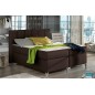 Ensemble boxspring complet tête de lit + sommiers + matelas + surmatelas BASSANO - en simili cuir chocolat - 140x200 cm