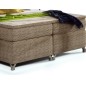 Ensemble boxspring complet tête de lit + sommiers + matelas + surmatelas BASSANO - en tissu marron chiné - 160x200 cm