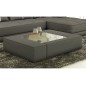 Table basse en cuir italien ZANA, gris foncé