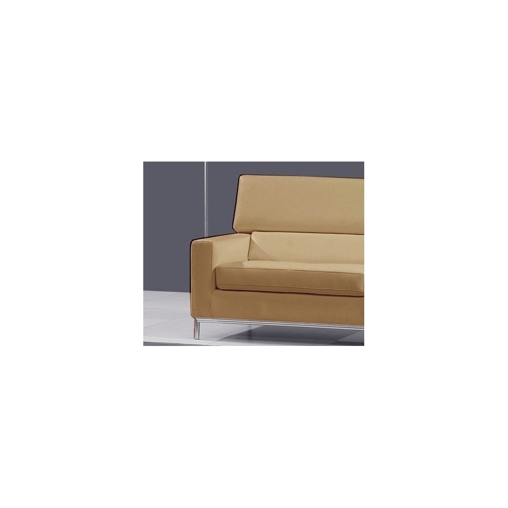 Fauteuil 1 place en cuir italien XENIA, beige
