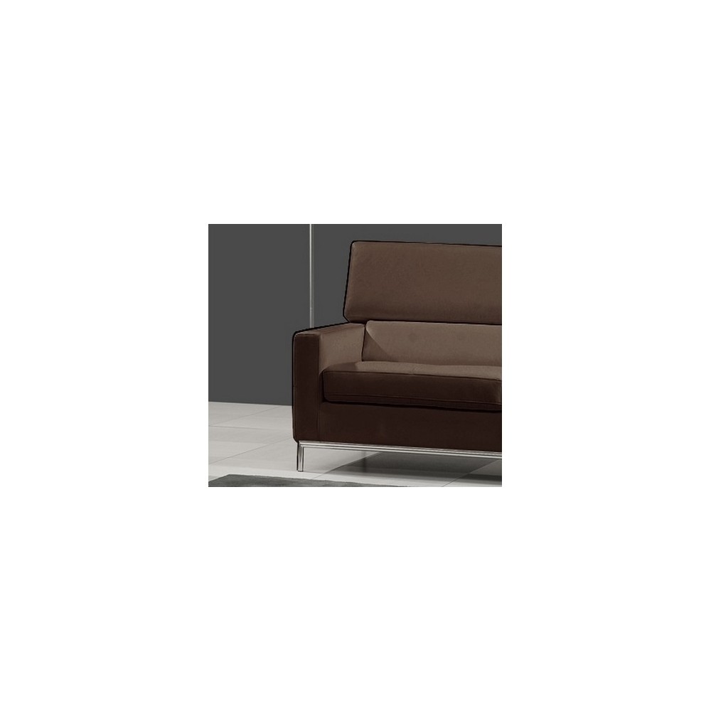 Fauteuil 1 place en cuir italien XENIA, chocolat