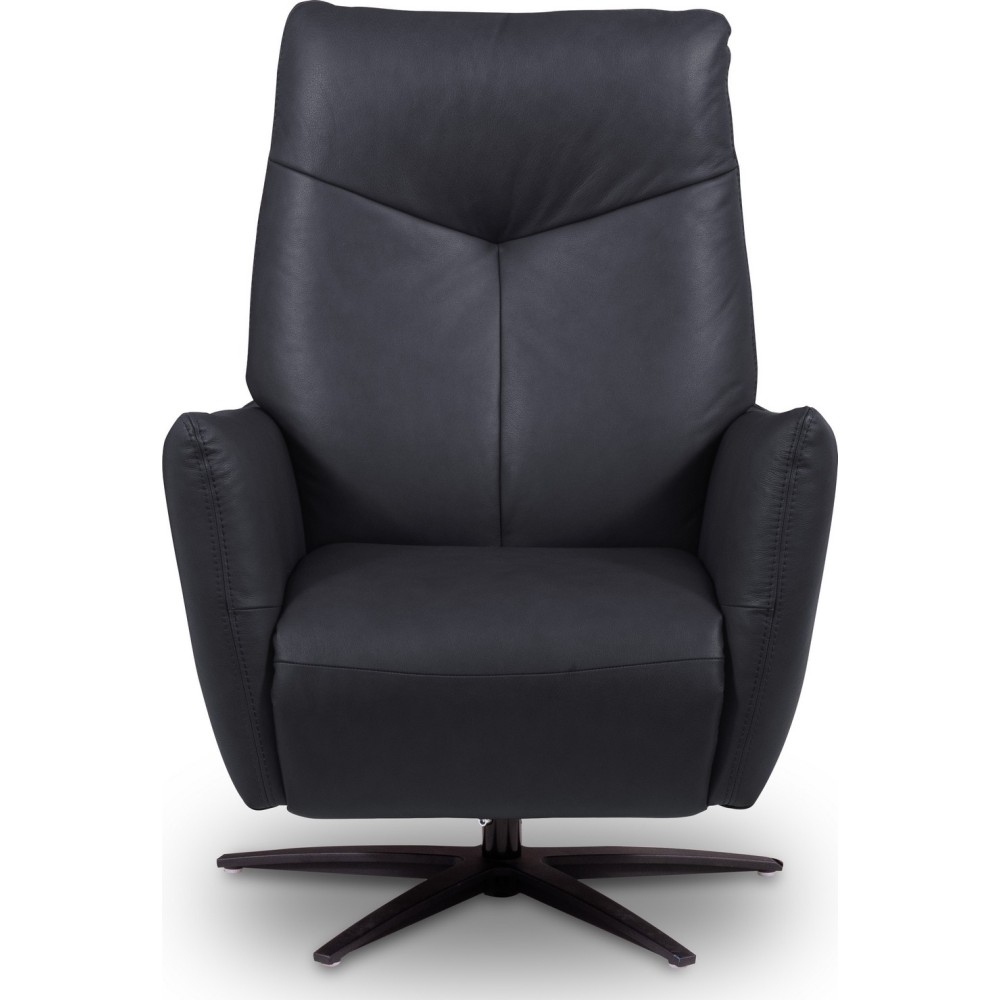 Fauteuil relax électrique en 100% tout cuir épais luxe italien, bleu, CLAUDIO, 2 moteurs Fauteuil relax électrique en 100% tout cuir épais luxe italien, bleu, CLAUDIO, 2 moteurs