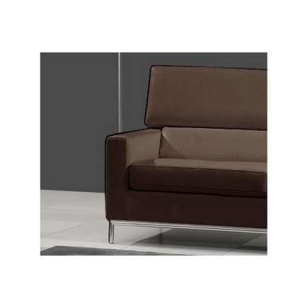 Fauteuil 1 place en cuir italien XENIA, chocolat