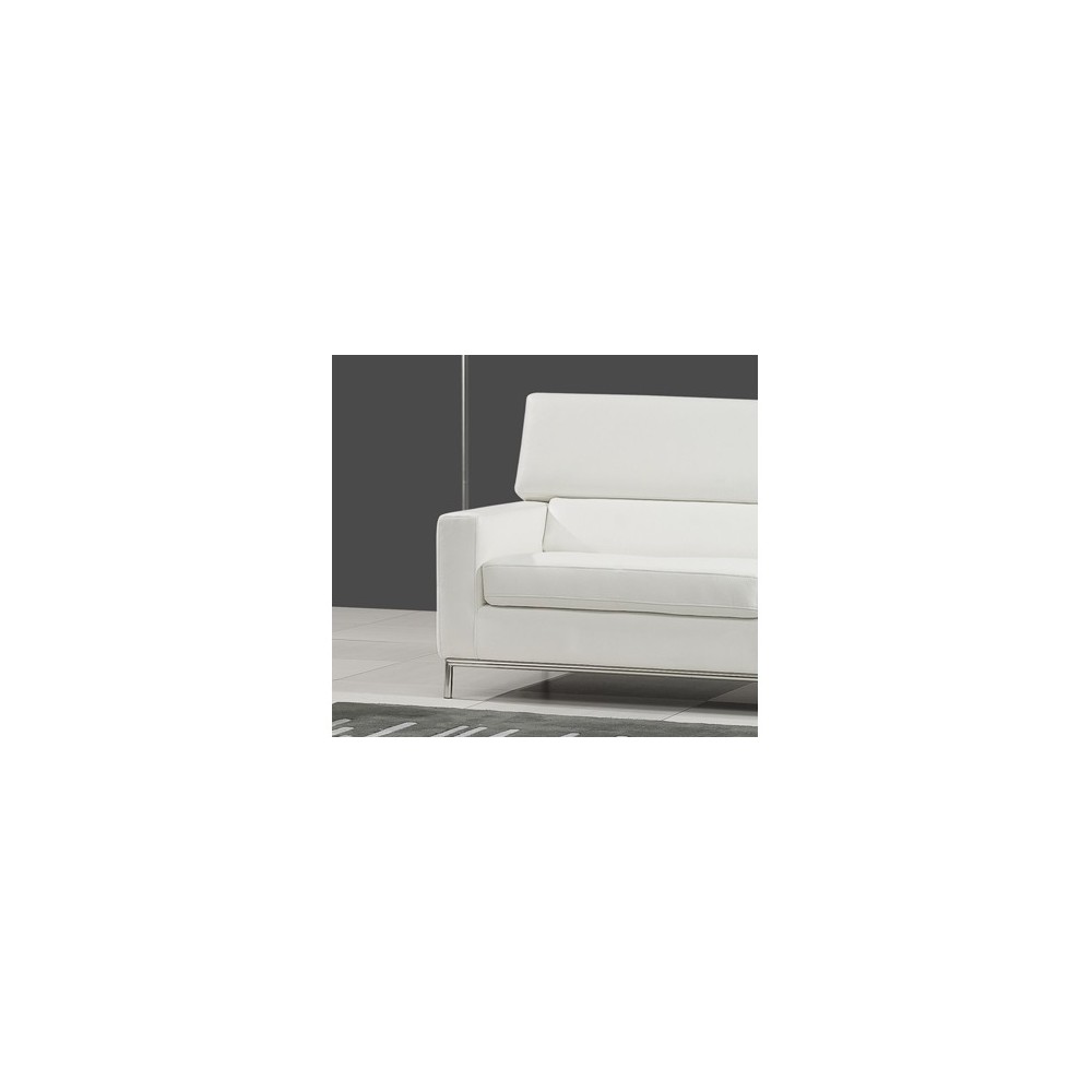 Fauteuil 1 place en cuir italien XENIA, blanc