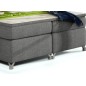 Ensemble boxspring complet tête de lit + sommiers + matelas + surmatelas BASSANO - en tissu gris foncé - 140x200 cm