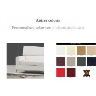 Fauteuil 1 place en cuir italien XENIA, couleur personnalisée