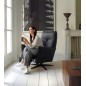 Fauteuil relax électrique en 100% tout cuir épais luxe italien, bleu, CLAUDIO, 2 moteurs Fauteuil relax électrique en 100% tout cuir épais luxe italien, bleu, CLAUDIO, 2 moteurs