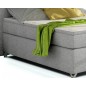 Ensemble boxspring complet tête de lit + sommiers + matelas + surmatelas BASSANO - en tissu gris - 160x200 cm