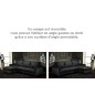 Canapé d'angle en cuir italien 4/5 places BAGGI, blanc, Noir, angle gauche