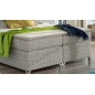 Ensemble boxspring complet tête de lit + sommiers + matelas + surmatelas BASSANO - en tissu gris chiné - 160x200 cm