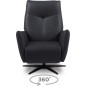 Fauteuil relax électrique en 100% tout cuir épais luxe italien, bleu, CLAUDIO, 2 moteurs Fauteuil relax électrique en 100% tout cuir épais luxe italien, bleu, CLAUDIO, 2 moteurs