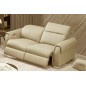 Ensemble avec 4 relax électriques, Canapé 3 places et 2 places en cuir italien buffle TOPRELAX, beige