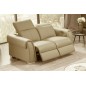 Canapé 3 places avec 2 relax électriques en cuir italien buffle TOPRELAX, beige