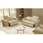 Canapé 3 places avec 2 relax électriques en cuir italien buffle TOPRELAX, beige
