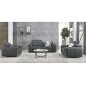 Ensemble Canapé 3 places et 2 places et fauteuil 1 place en cuir luxe italien buffle LUXY, gris foncé