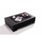 Table basse en cuir italien ZANA, noir