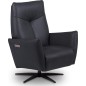 Fauteuil relax électrique en 100% tout cuir épais luxe italien, bleu, CLAUDIO, 2 moteurs Fauteuil relax électrique en 100% tout cuir épais luxe italien, bleu, CLAUDIO, 2 moteurs