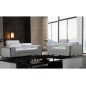 Ensemble Canapé 3 places et 2 places en cuir italien buffle LUXY, blanc