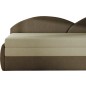 Banquette lit gigogne en tissu de qualité beige et chocolat, angle droit - AGATA, 3 places
