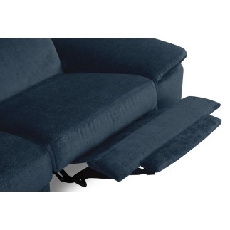 Canapé d'angle avec relax électrique tissu bouclette sensation velours