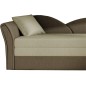 Banquette lit gigogne en tissu de qualité beige et chocolat - angle gauche - AGATA, 3 places