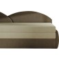 Banquette lit gigogne en tissu de qualité beige et chocolat - angle gauche - AGATA, 3 places