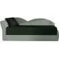 Banquette lit gigogne en tissu de qualité bicolore noir et gris-vert, angle gauche - AGATA, 3 places