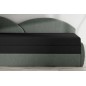 Banquette lit gigogne en tissu de qualité bicolore noir et gris-vert, angle gauche - AGATA, 3 places