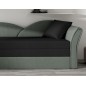 Banquette lit gigogne en tissu de qualité bicolore noir et gris-vert, angle droit- AGATA, 3 places