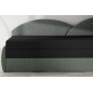 Banquette lit gigogne en tissu de qualité bicolore noir et gris-vert, angle droit- AGATA, 3 places