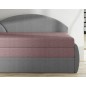 Banquette lit gigogne en tissu de qualité rose et gris, angle gauche - AGATA, 3 places