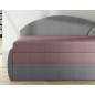 Banquette lit gigogne en tissu de qualité rose et gris, angle droit - AGATA, 3 places