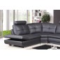 Canapé d'angle en cuir buffle italien de luxe 6/7 places BELLALIGNA, noir, angle gauche Canapé d'angle en cuir buffle italien de luxe 6/7 places BELLALIGNA, noir, angle gauche