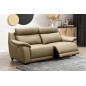Solde de la commande: Canapé 3 places avec 2 relax en 100% tout cuir épais luxe italien - 2 relax électriques, beige. BERN, tota