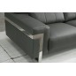 Ensemble canapé 3 places et 2 places et fauteuil en cuir italien buffle VERONE, couleur gris foncé