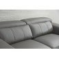 Ensemble canapé 3 places et 2 places et fauteuil en cuir italien buffle VERONE, couleur gris foncé