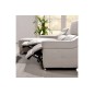 Canapé d'angle double relax en cuir de buffle italien de luxe 5 places BiRELAX, blanc cassé, angle gauche