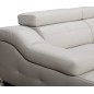 Canapé d'angle double relax en cuir de buffle italien de luxe 5 places BiRELAX, blanc cassé, angle gauche