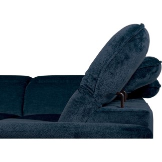Canapé d'angle avec relax électrique tissu bouclette sensation velours