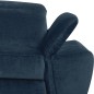 Canapé d'angle avec relax électrique tissu bouclette sensation velours, 5/6 places SINATRA, bleu foncé, angle droit Canapé d'angle avec relax électrique tissu bouclette sensation velours, 5/6 places SINATRA, bleu foncé, angle droit