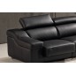 - Canapé d'angle en cuir buffle italien de luxe 7 places LONDRES noir, angle gauche