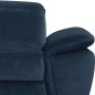 Canapé d'angle avec relax électrique tissu bouclette sensation velours, 5/6 places SINATRA, bleu foncé, angle droit Canapé d'angle avec relax électrique tissu bouclette sensation velours, 5/6 places SINATRA, bleu foncé, angle droit